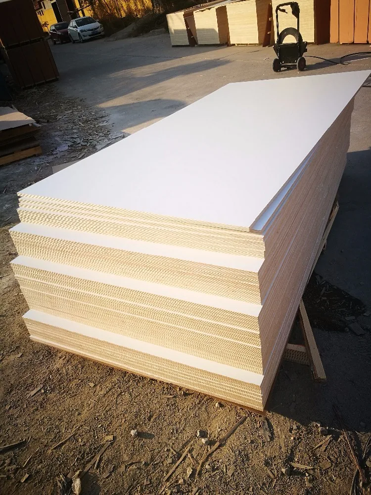 
good quality 18mm wbp glue two hot press &sanding melamine faced plywood 