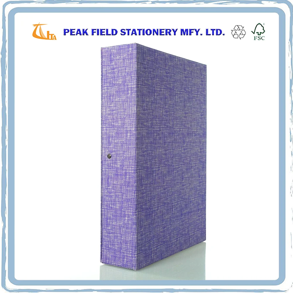 Office Stationery Purple Fabric Ring Binder Document Box File