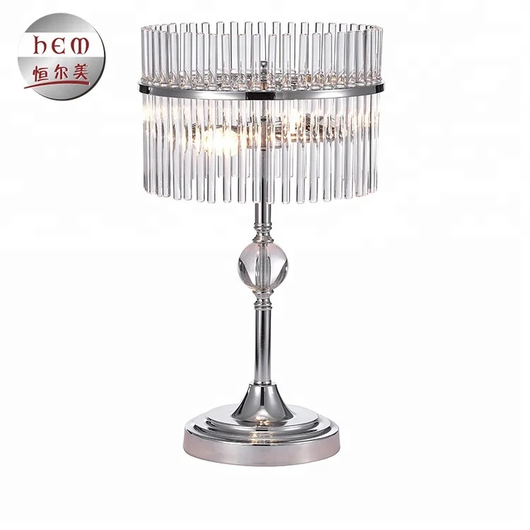 
Home Decor Reading Lamp Chrome hotel crystal table lamps luxury 
