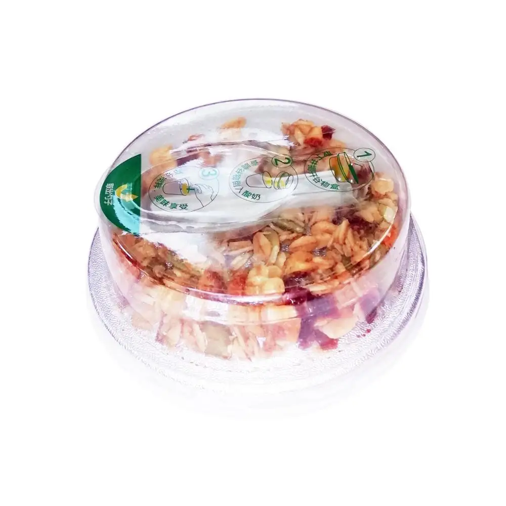 
clear plastic yogurt cereal container cup with lid 