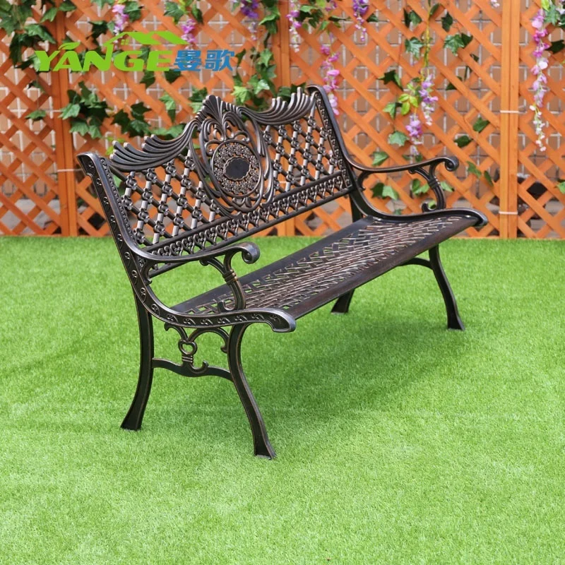 Cast aluminum garden bench seat patio benches  outdoor bench chair