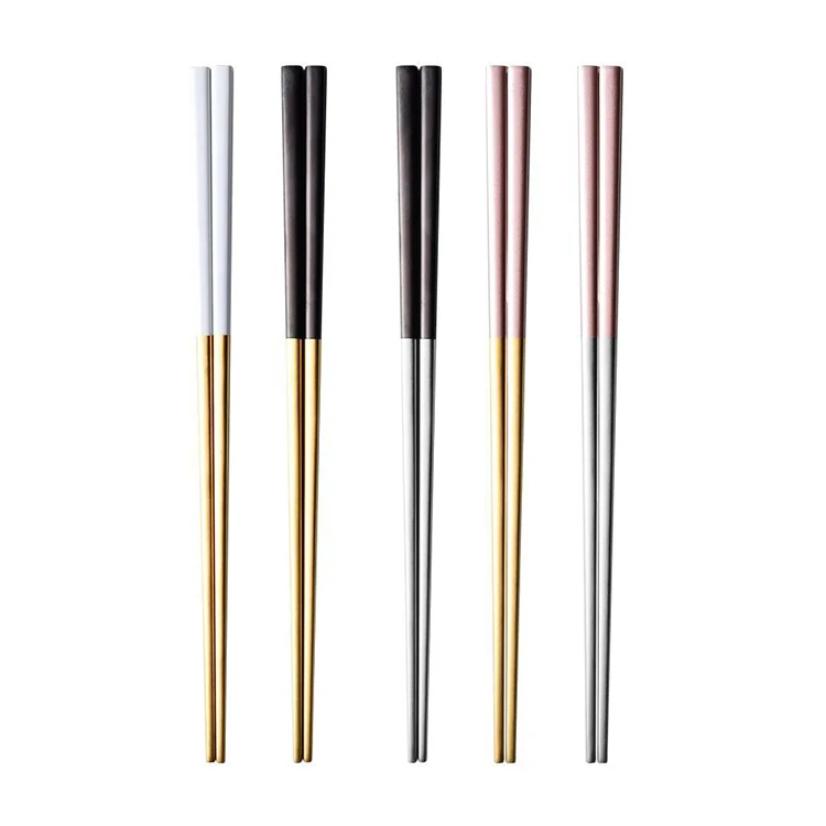 Korean Personalized Black gold Chopsticks 304 Stainless steel