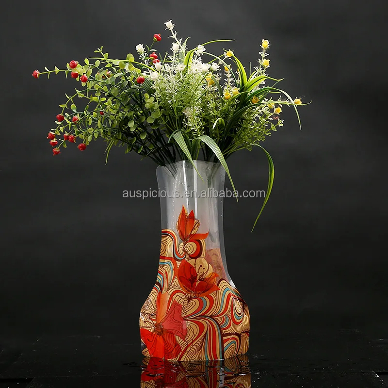 
Best disposable plastic peacock painting designs flower vase 