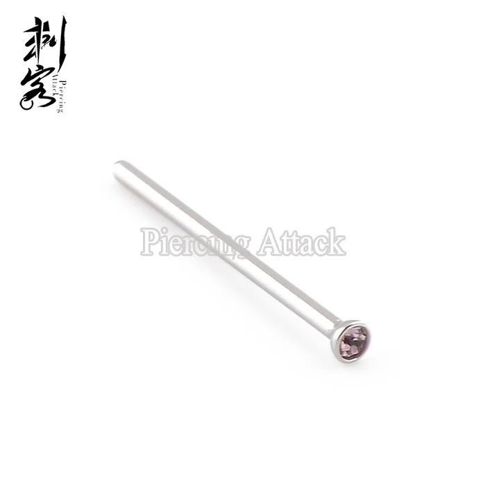 Stainless Steel Gem Fishtail Nose Pin U Bend Nose Pin