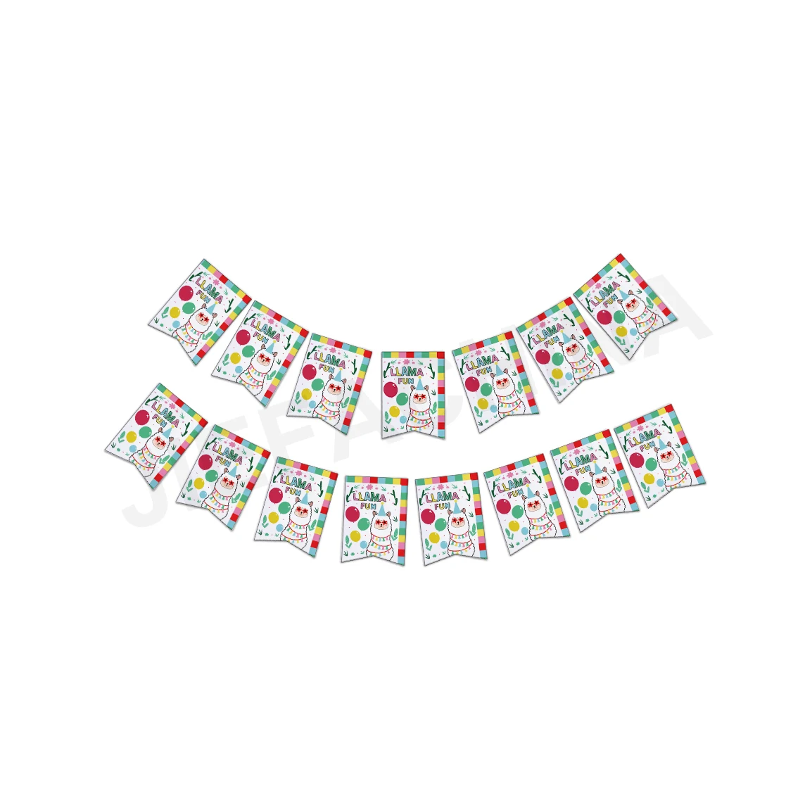 Factory Custom Llama Party Supplies Llama Themed Birthday Party Tableware Kit For 16 Guests