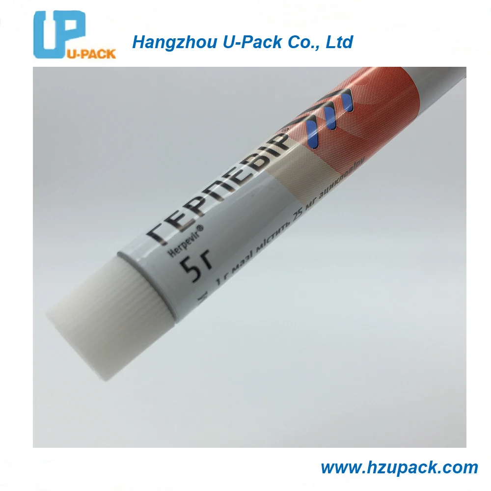 Ribbed Screw Cap Aluminum Collapsible Tube for vitiligo cream  Medicinal Packaging tube