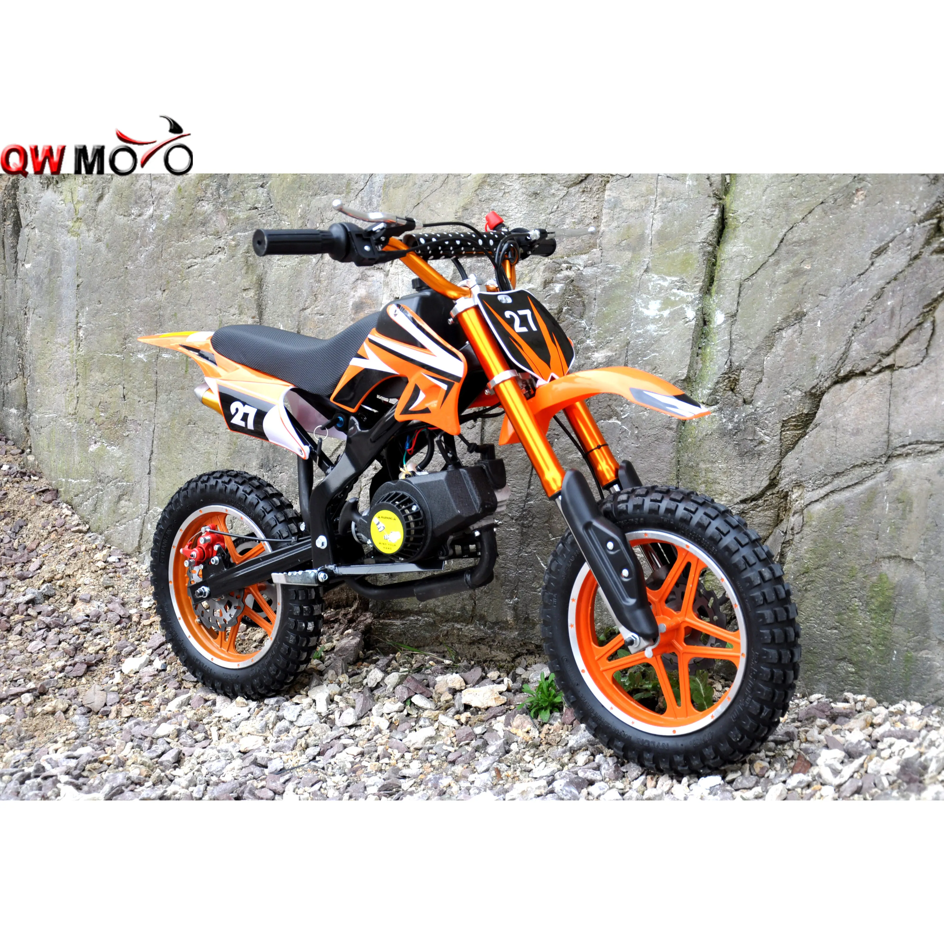QWMOTO dirt bike kids moto 2 stroke cross bike Gas Powered motorcycle mini dirt bike 50cc QWMPB-02