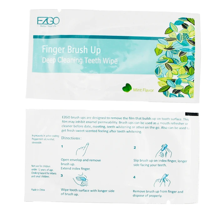 Disposable Fresh Breath Deep Cleaning Teeth Wipes Finger Brush Teeth Wipes Oral Brush Finger Brush Teeth Wipe