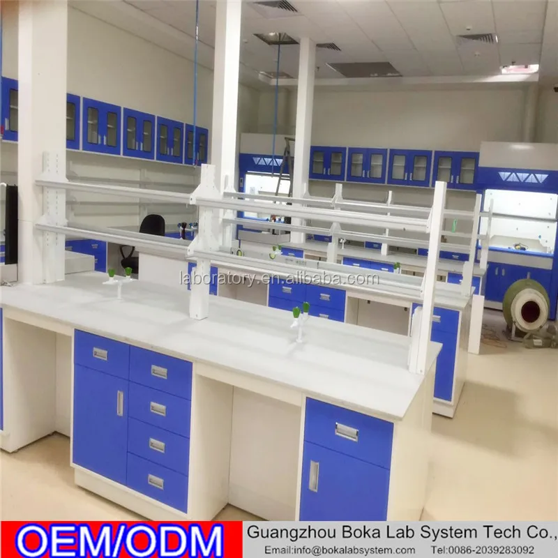 Commercial Furniture Floor-Mounted Metal Workbench With Shelf For Microbiology Laboratory
