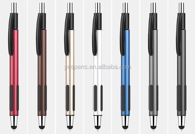 2 in 1multifunction smart touch screens custom pens logo printed metal ballpoint pen for ipone ipad android phone