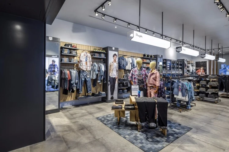 Retail Clothing Shop Jeans Display Standing Rack Modern Design