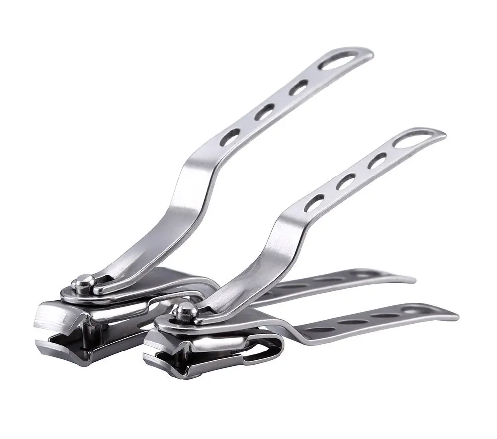 2pcs Nail Clippers with 360-Degree Rotating Head Long Handle, Stainless Steel Fingernails and Toenails Cutter