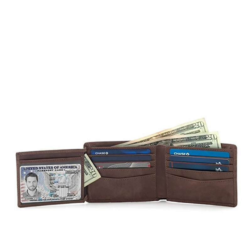 Зажим для денег держатель для карт из натуральной кожи RFID кошелек минималистский мужской кошелек мужской двойной Карманный Кошелек