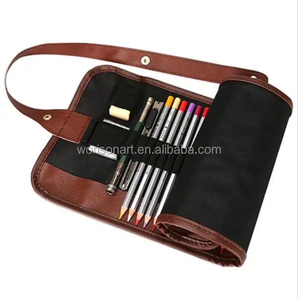 72/48/36 Hole Drawing Pencil Pen Sketch case Multi-function Roll-Up Pencils Wrap Case Holder Artist Organizer