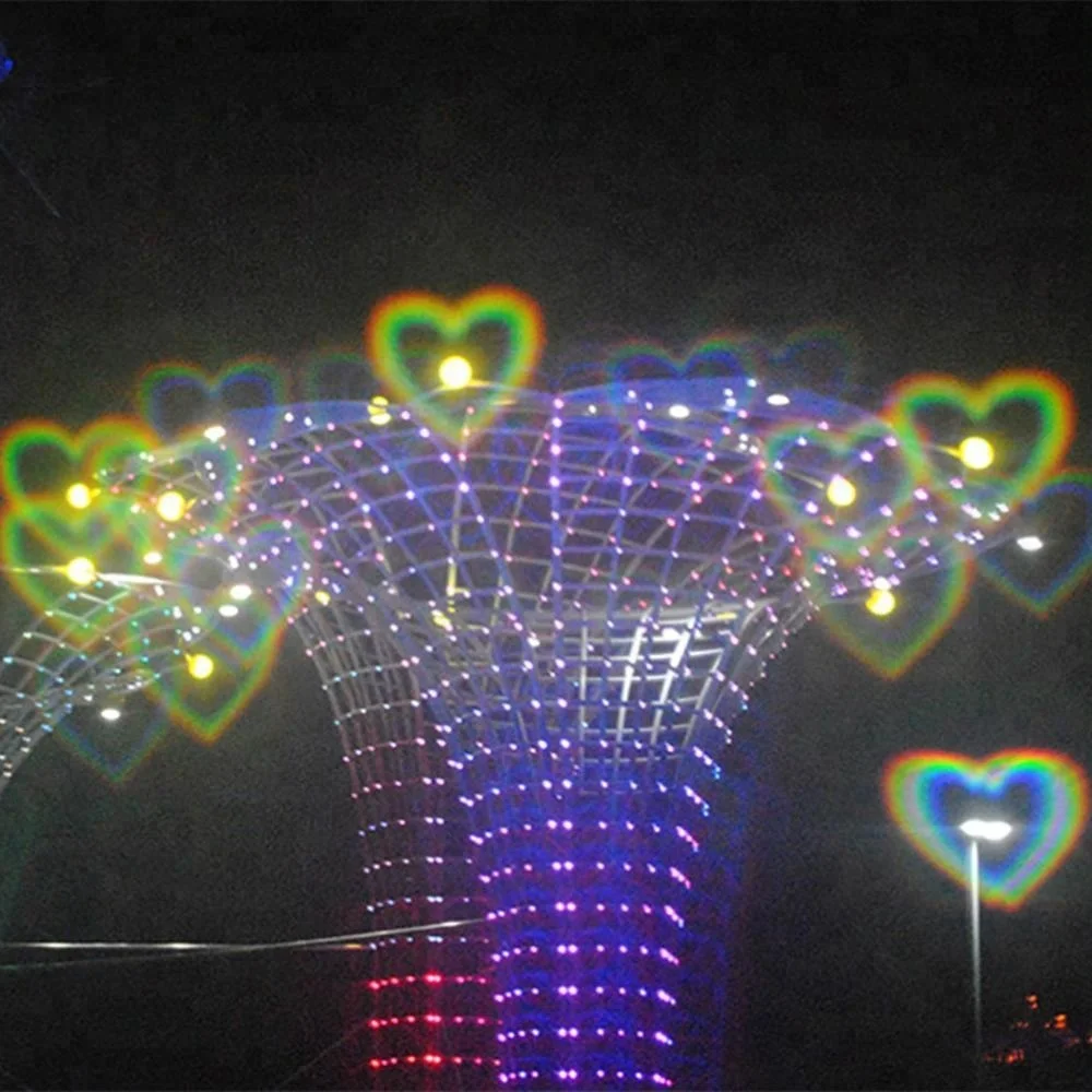 A4 Size 210mm*297mm Heart Lens Diffraction Grating Film,Rave Prism Laser Heart Diffraction Film