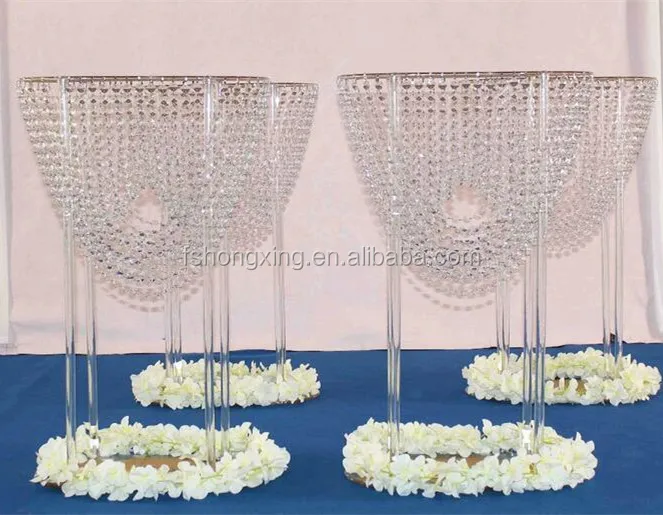 Tall Wavy Chandelier Centerpieces& Flower Stand for Wedding Acrylic Table Decoration Centerpiece