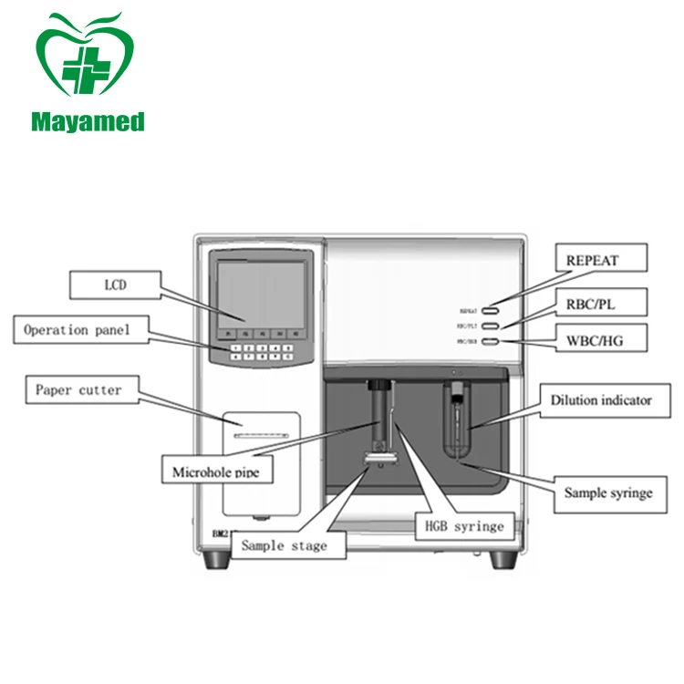 
MY-B005 MAYA medical equipment lab analyzer semi-auto hematology analyzer with CE 