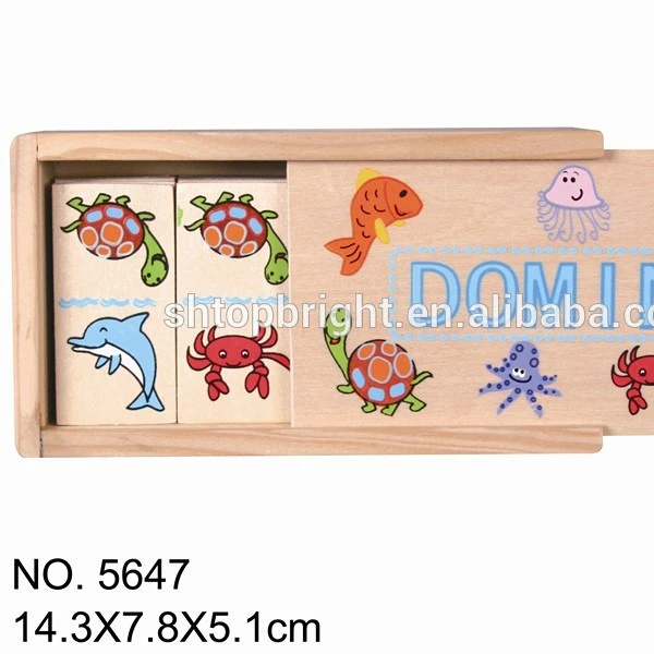 Китайские интернет-магазины 28 шт Горячая продажа морских животных безопасности малыша подарок небольшого размера паззл деревянные boxkids домино игровой набор