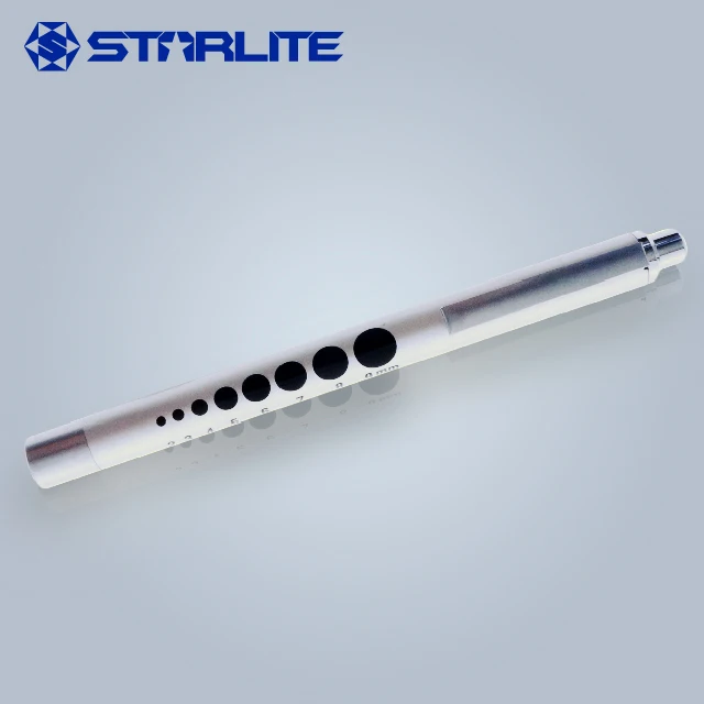 Прозрачный карандаш, 2 батареи AAA, задний переключатель, теплый свет, карманный фонарь для осмотра для медсестры
