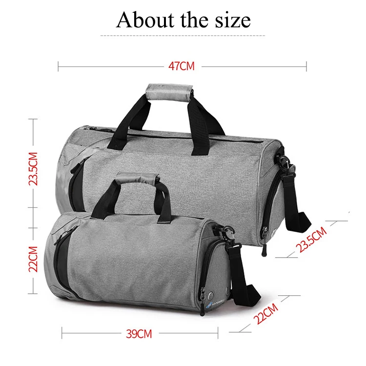 Wholesale custom mens ladies small waterproof washable gym duffle bag with shoe compartment