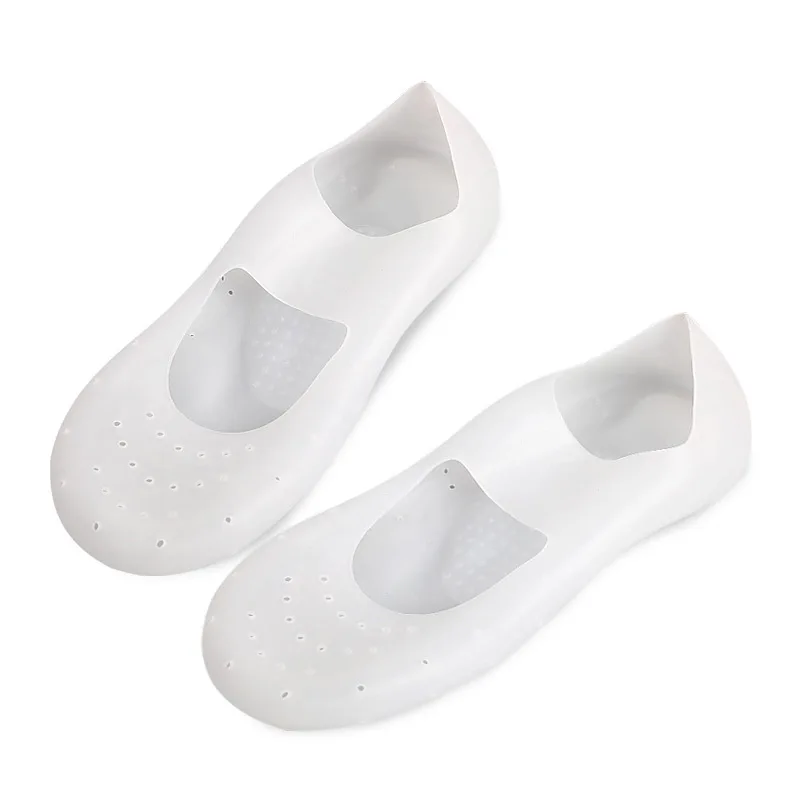 Invisible Silicone Moisturizing Heel Sock Breathable Spa Gel Ankle Boat Sock with arch support massage pad