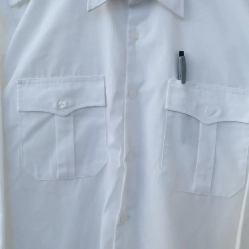 Wholesale Security Long Sleeve Dress shirts  Pilot White Dress Shirt for Men