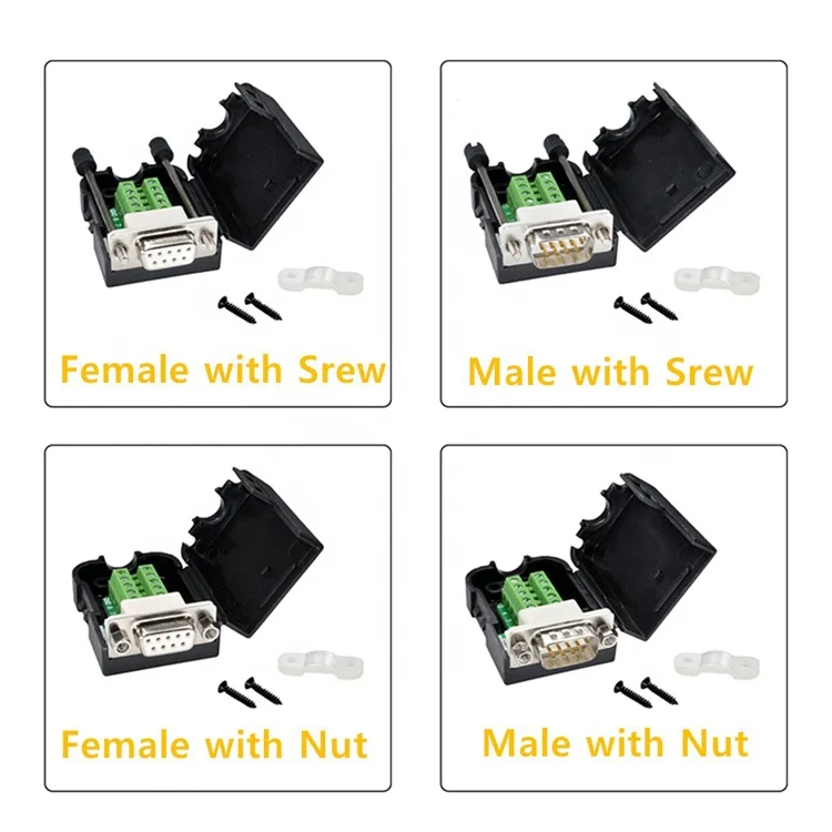 D SUB 9-pin Female Port Adapter to Terminal Connector Signal Module with Case