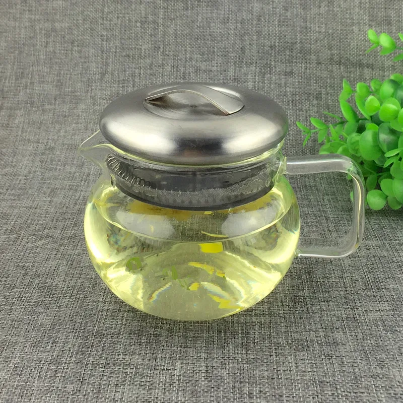 13.5 Ounces 400ml Wholesale Heat Resistant Borosilicate Glass Simple Brew Loose Leaf Teapot