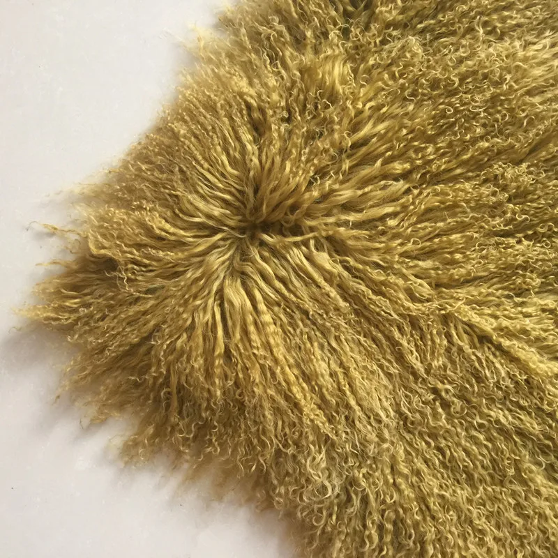 Real Pink colour Mongolian Lamb Fur Pelts Long Curly Hairs/Lamb Fur Skin