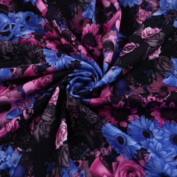  Модный цветочный дизайн 95% г/кв. М индивидуальная Цветочная бумага с принтом 5% полиэстер спандекс ткань для женских платьев и рубашек