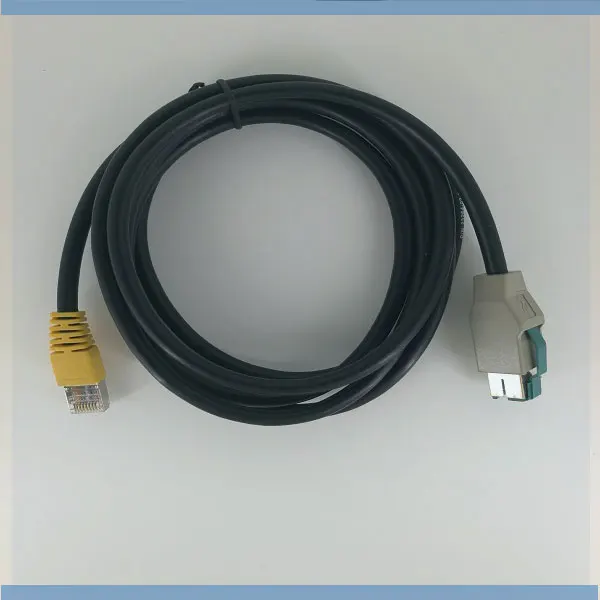 12 В Powered USB RJ50 10P10C спиральный кабель для POS сканер