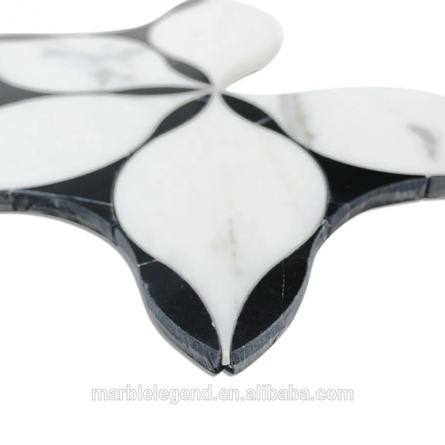 American-style marble stone mosaic wall decoration ideas flower mosaic tile