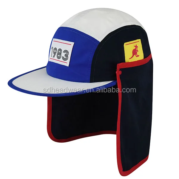 5 panel hats with neck flap hat sunhat