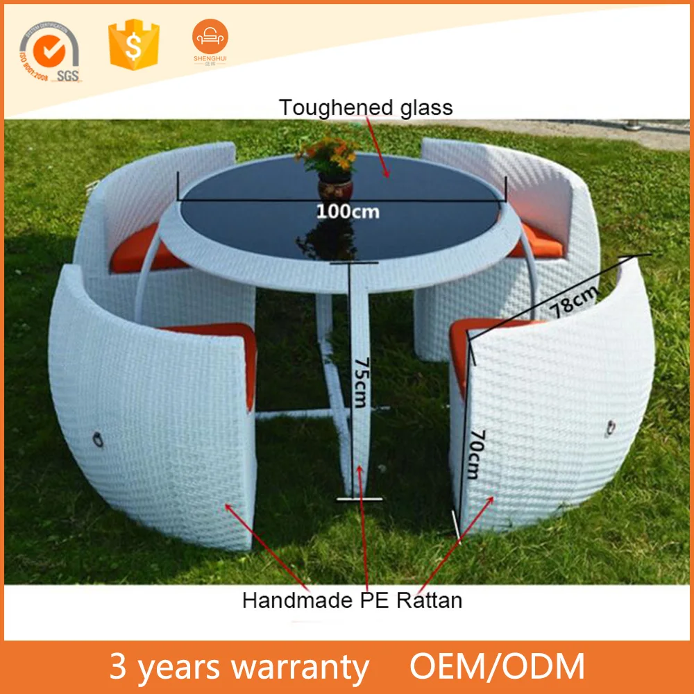
All weather Turkey restaurant rattan wicker round dining set chair and table cafe furniture set 