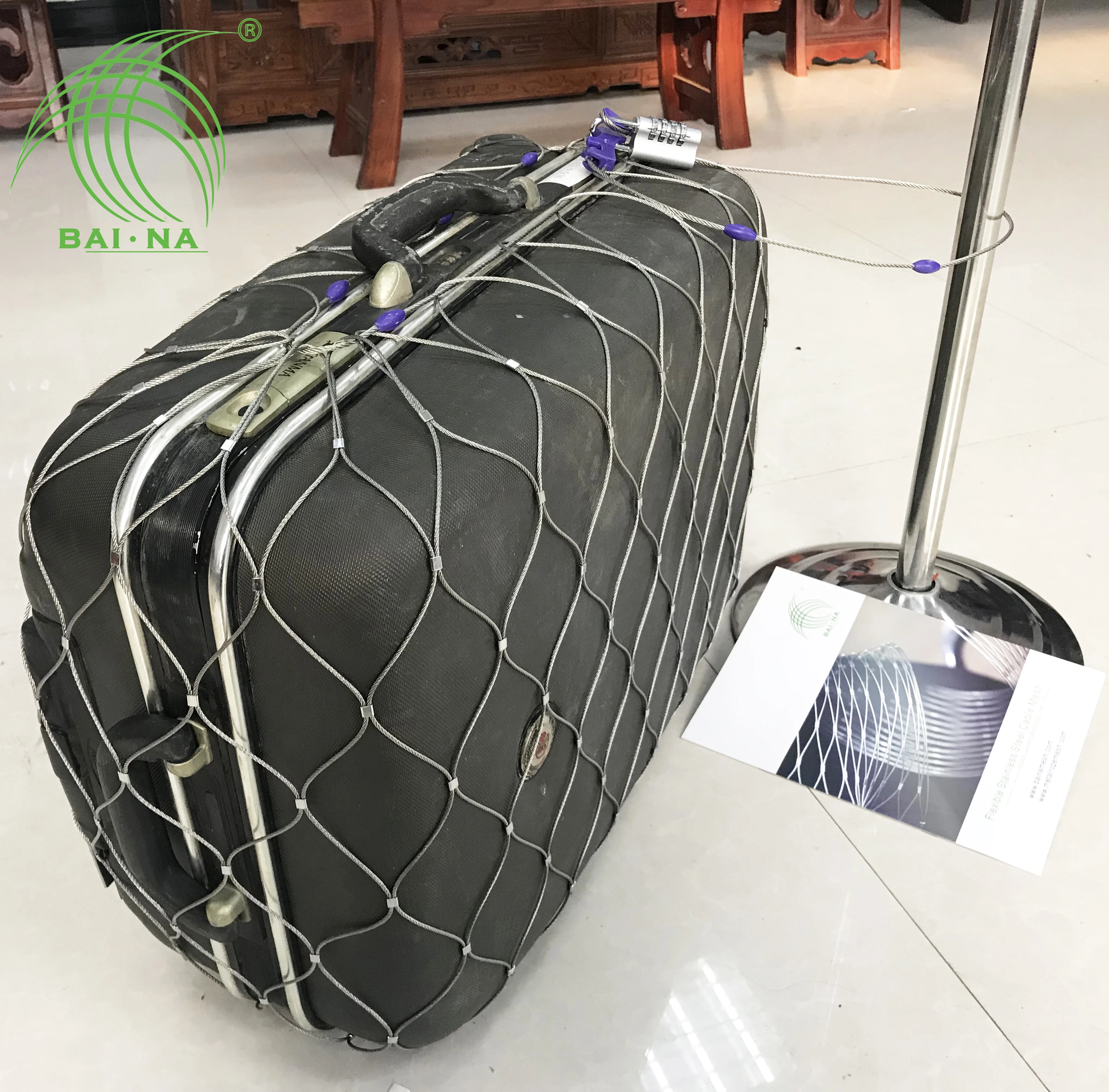 BAINA stainless steel anti-theft security metal wire mesh bag