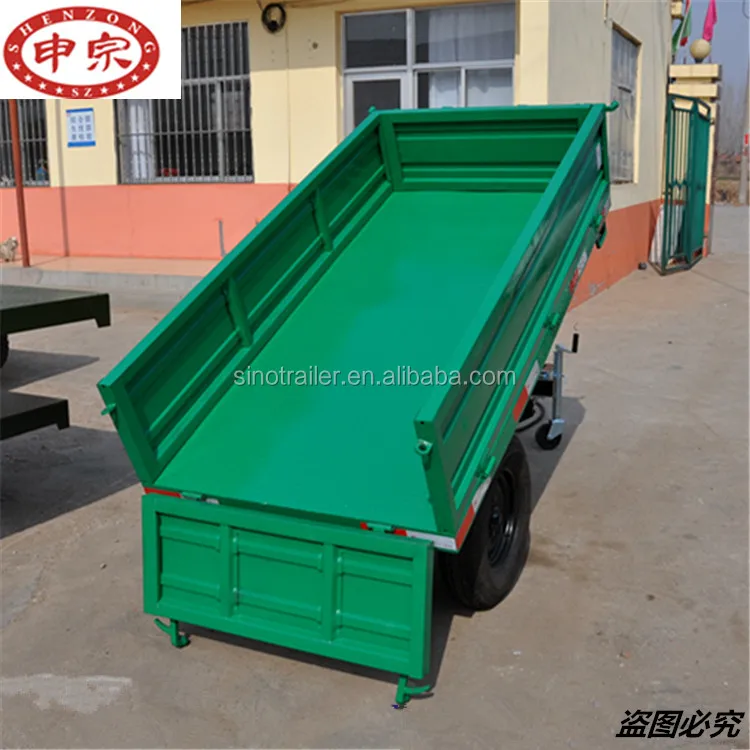 high quality 1.5 ton single axle farm tractor hydraulic dump tipping trailer for sale