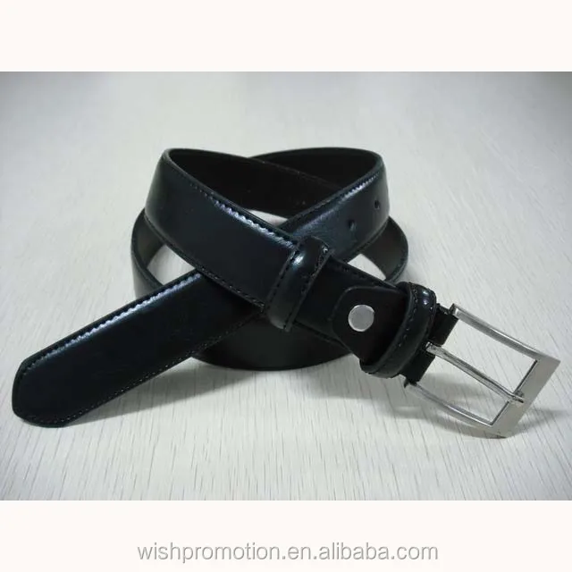 Genuine leather belt with automatic buckle
