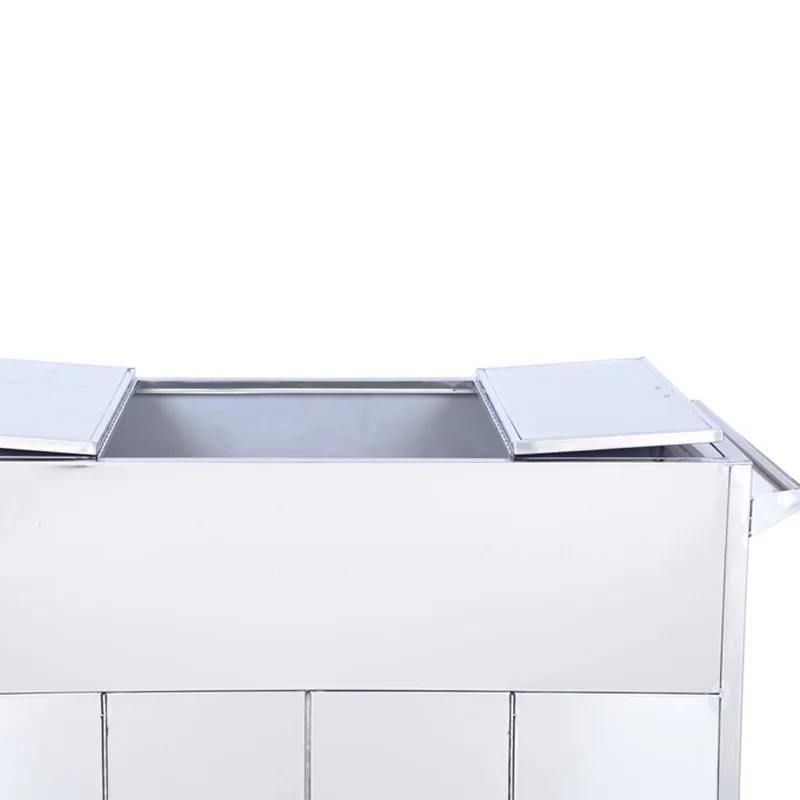 Медицинская корзина для сервировки пищевых продуктов из нержавеющей стали с роликами