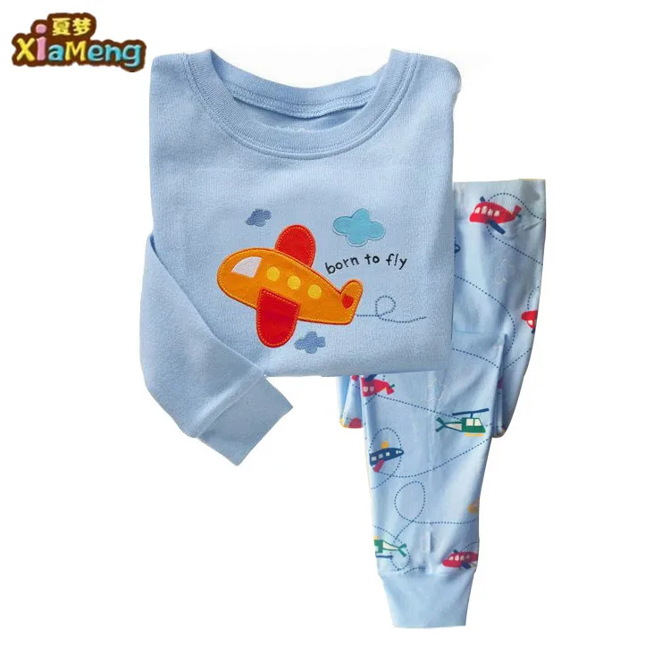 
Hot Sale Long Sleeves Home Wear Boys Suits Children Clothes Children 100% Cotton Pyjamas 