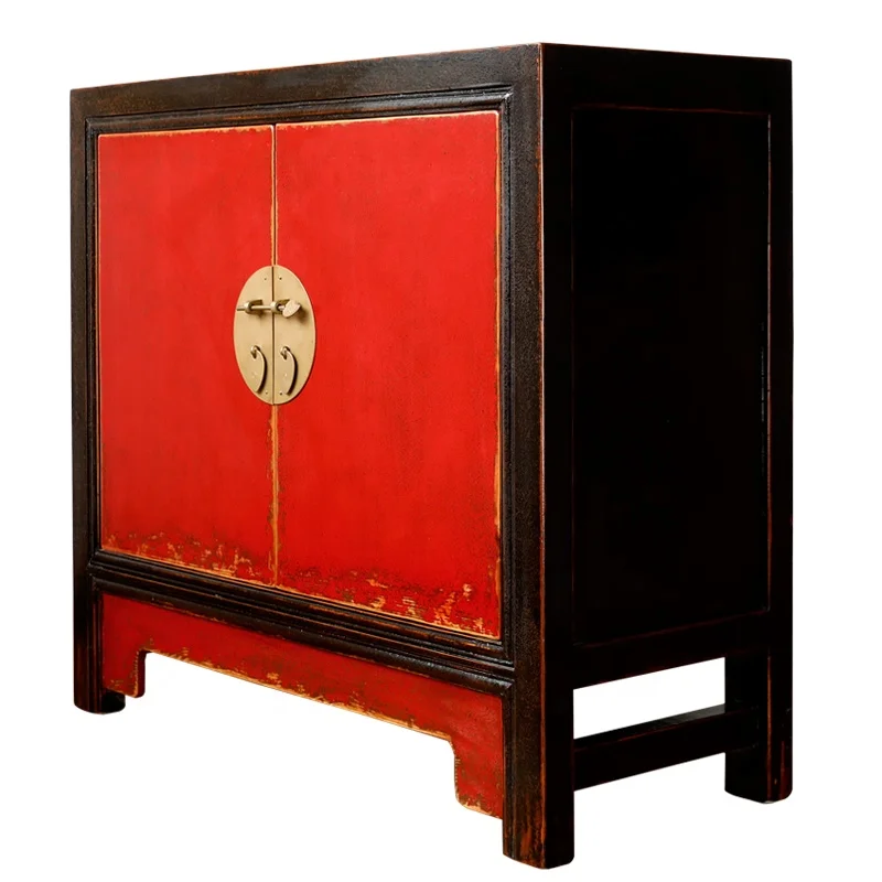  Wooden work Distressed vintage paint Chinese multi-national storage multi-functional shoe