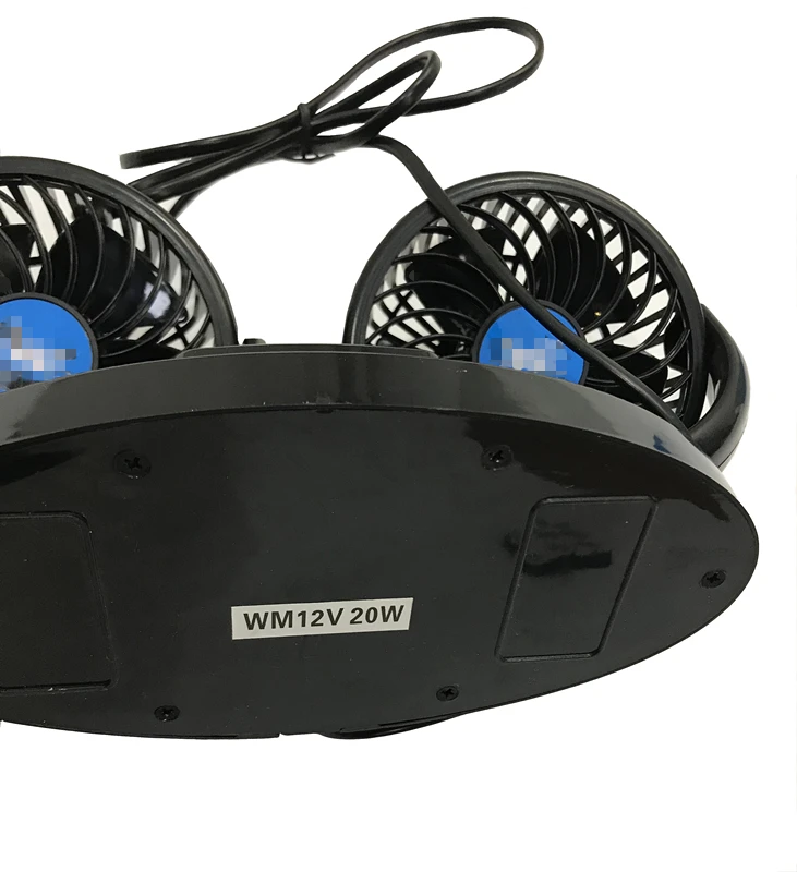 DC 12V Or 24V Double Head Fan Car Cooling Fan With Plastic Leaves (BT CF07)
