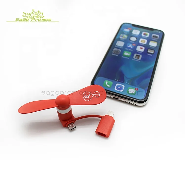 2019 Летние промо-акция дешевый товар Портативный 2 в 1 мобильный телефон мини-вентилятор с USB для iPhone и