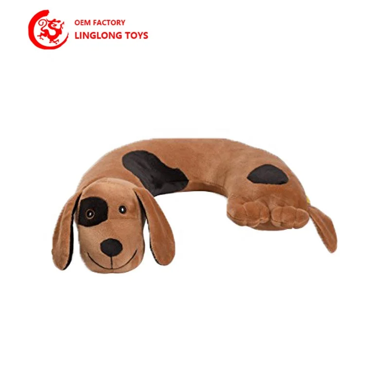 Manufacturer Soft Plush Animal U-shape Pillow Cartoon Animal Neck Plush Pillow Travel Neck Pillow Filled With 100% Polyester