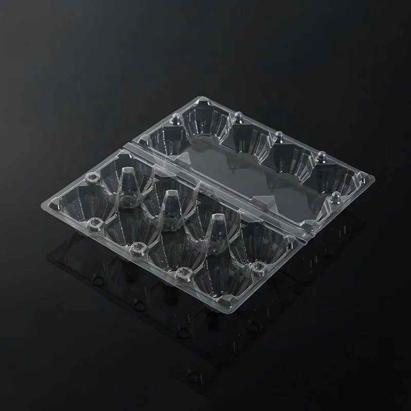 Custom 8 Eggs Disposable Plastic Tray Clear Blister Clamshell Box For Egg Packaging