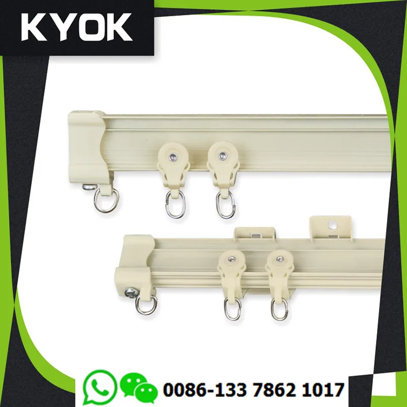 KYOK Heavy Duty acrimo truck curtain rails ,double white color acrimo curtain rails clips