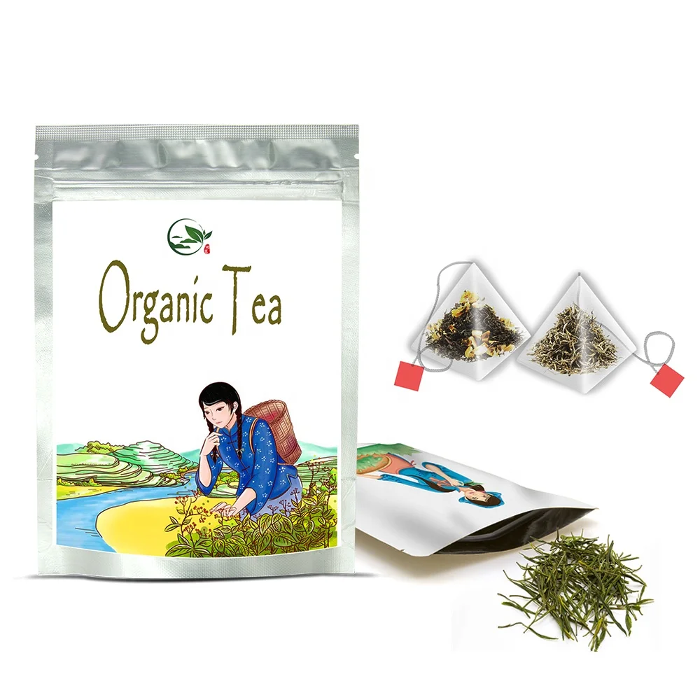 
Custom EU Compliant Biodegradable Nylon Triangle Teabag Mesh Teabags Pyramids Tea Bags With String Pyramid Tea Bag Tags 