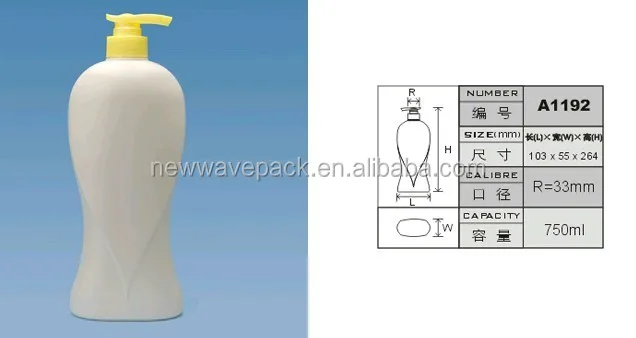 Пластиковая бутылка для геля душа с насосом 750 мл
