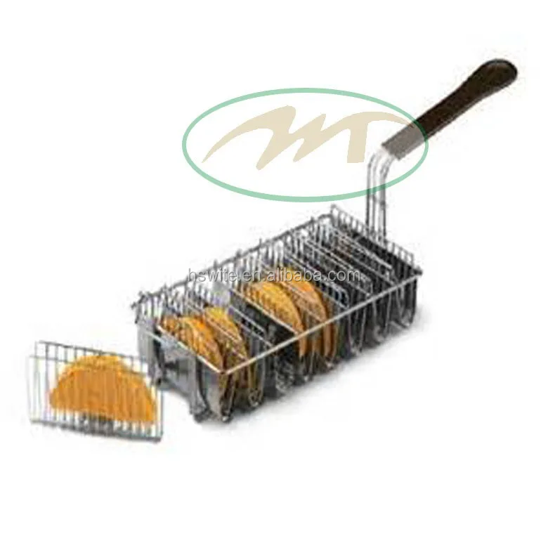 High quality China Cooking Tool 8 Cells Stainless steel 304 Taco Shell mesh fry basket manufacturer