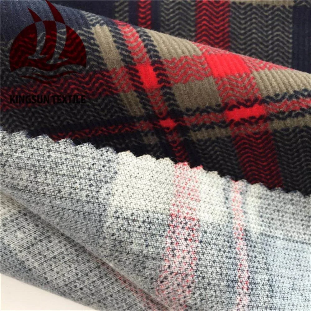 16W Check Printing Corduroy Fabric for Bag