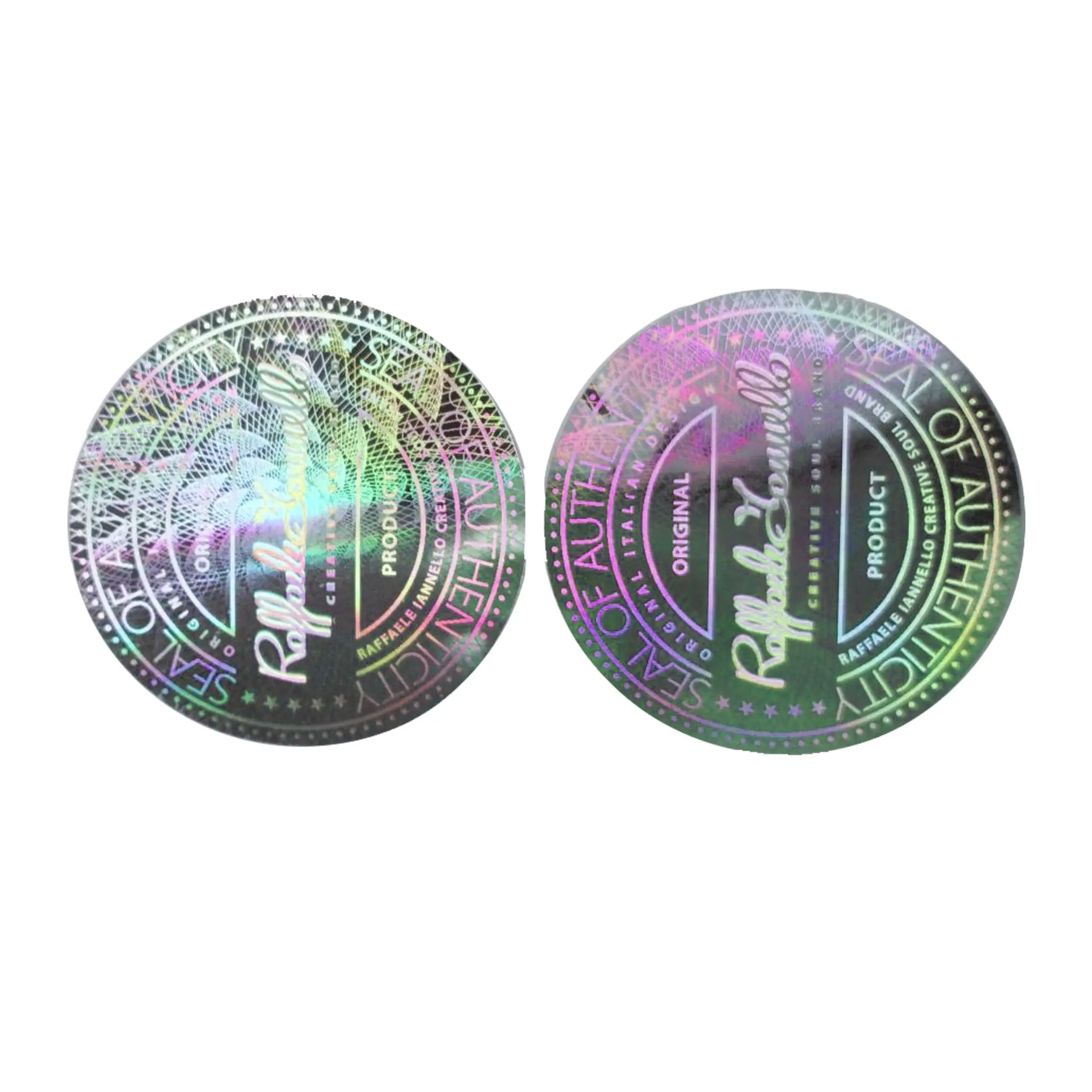 Custom color changing hologram sticker micro text 3D hologram label